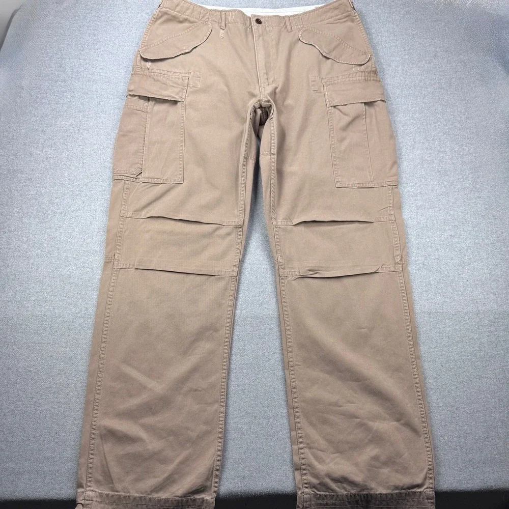 Vintage Polo Ralph‎ Lauren Paratrooper Cargo Pants Mens 40x36 Khaki Military